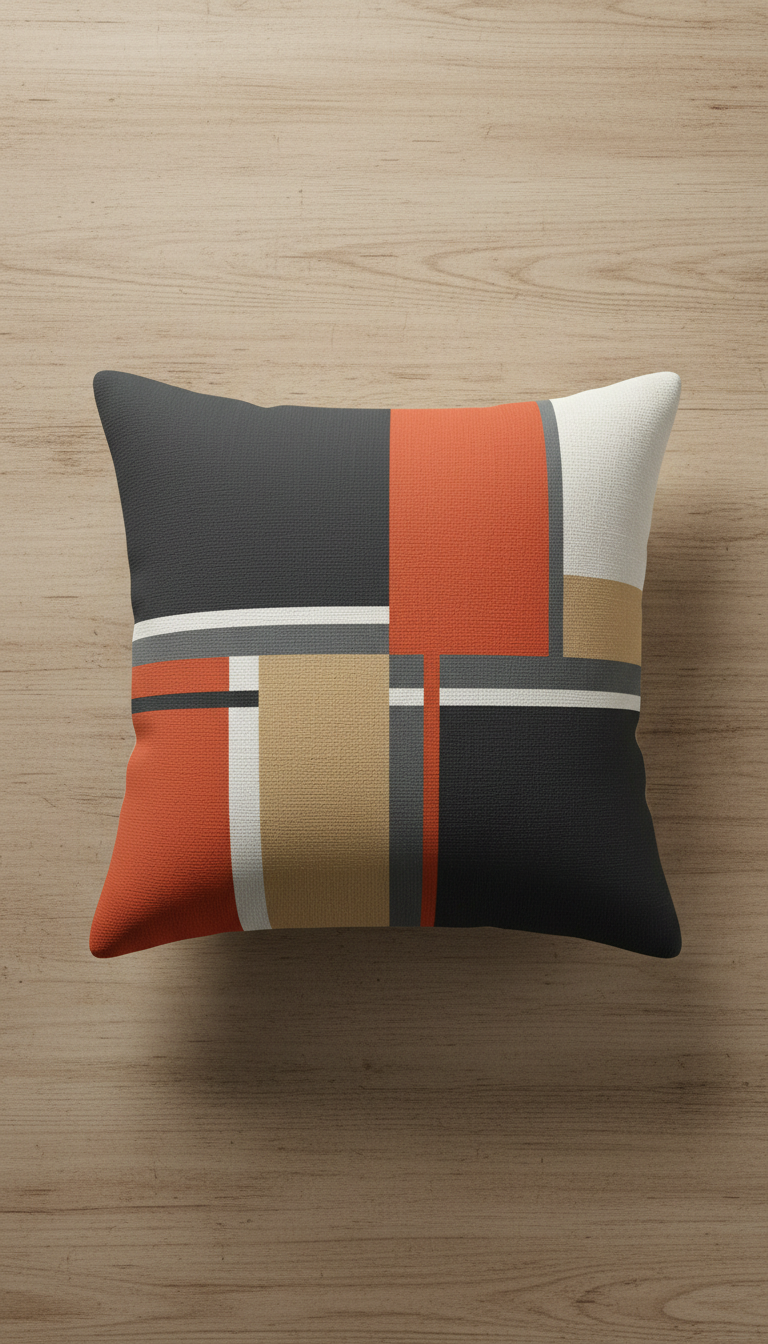 Graphic-Printed Throw Pillow Canvas