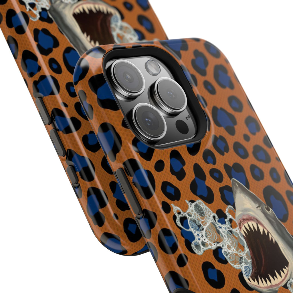 Shark Bite Leopard Print Phone Case — Magnetic Impact-Resistant