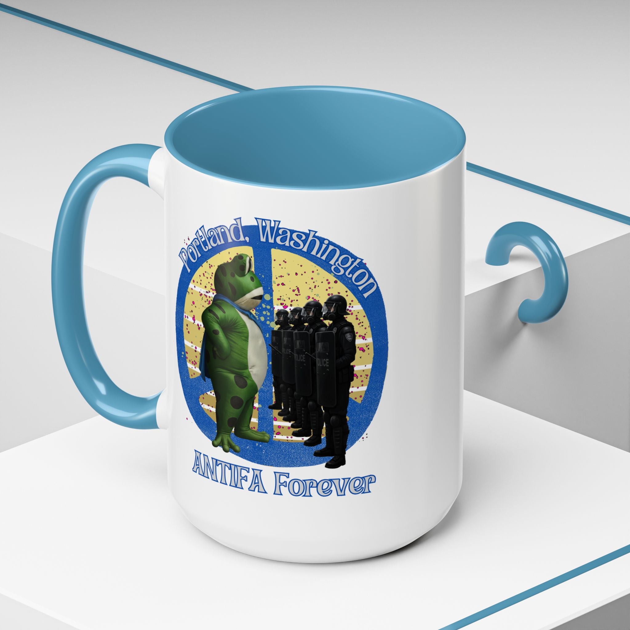Portland-Themed Accent Coffee Mug | Fun Antifa Forever Design, Unique Gift, Coffee Lovers, Home Decor, Political Memes