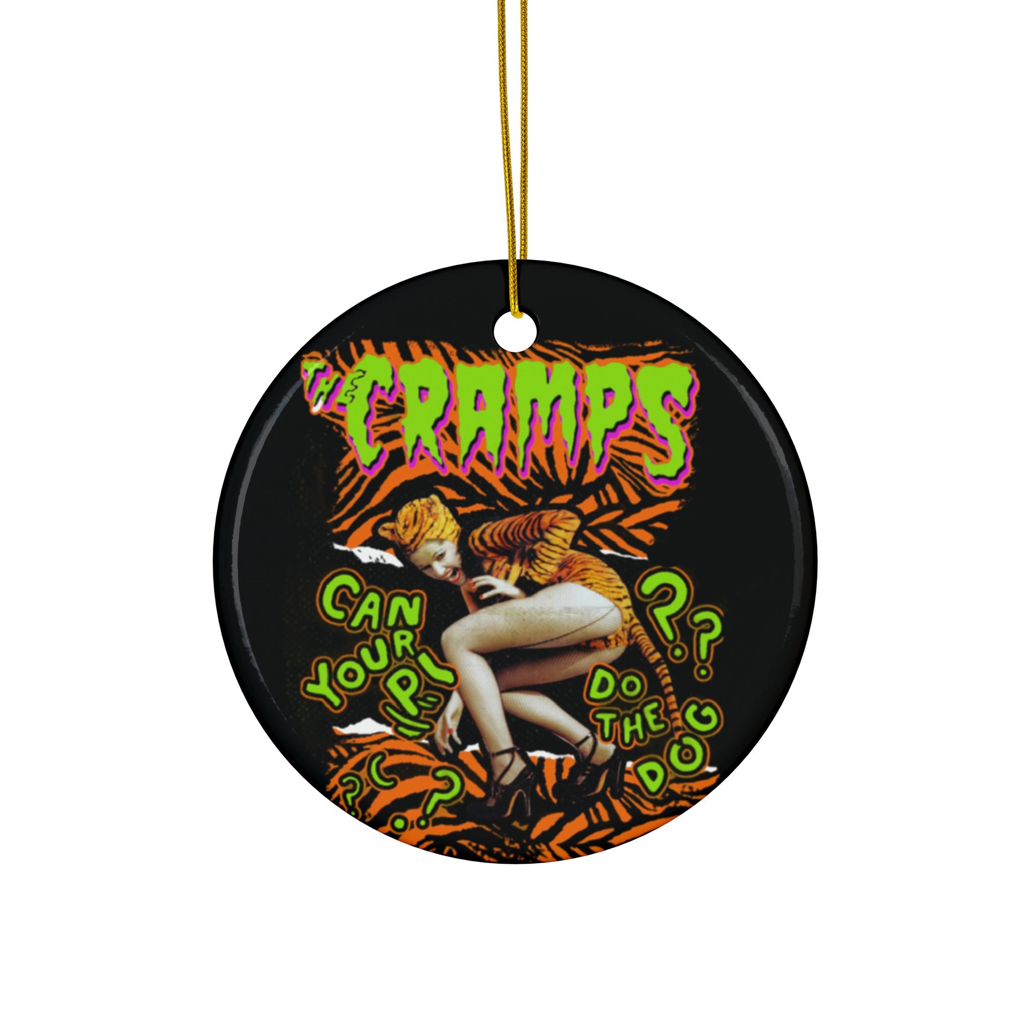The Cramps, Punk Rock Ceramic Ornaments, 2-Sided Print, Unique Holiday Decorations, Gift Idea for Music Lovers, Retro Vintage Decor, Cramps Artwork