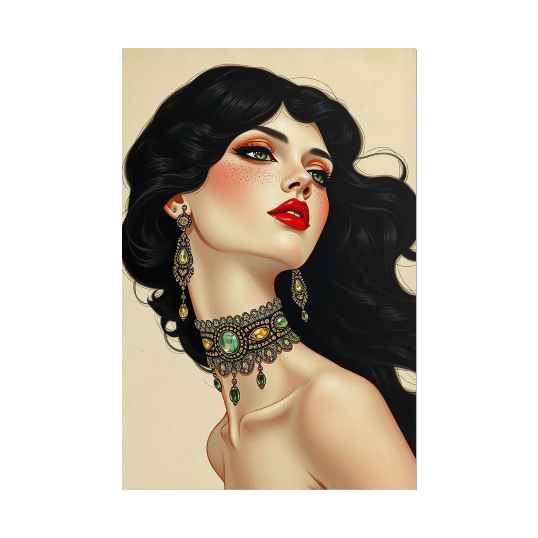 Elegant Vintage Art Rolled Posters, Bohemian Home Decor, Wall Art Prints, Fashion Illustration, Gift for Her, Art Lovers