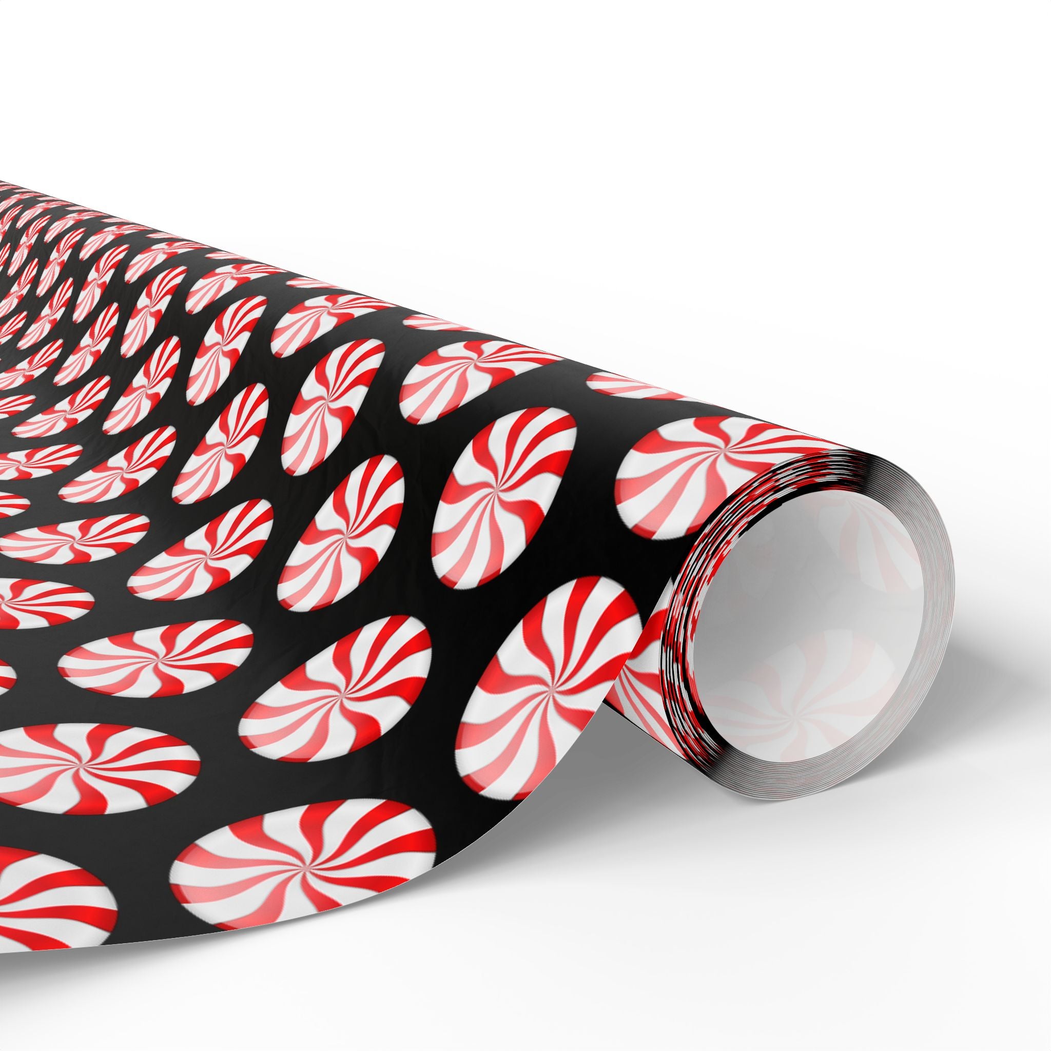 Gift Wrap - Peppermint Goth Christmas Pattern