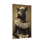 Whimsical Pig Portrait Rolled Poster, Unique Wall Art, Farmhouse Decor, Gift for Animal Lovers, Quirky Home Aesthetic