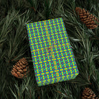 Retro 80s Neon Star Wrapping Paper — Bright Green & Blue, Quirky Gift Wrap