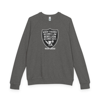 Revolutionary Shield Raglan Crewneck T-Shirt - Thomas Jefferson Quote