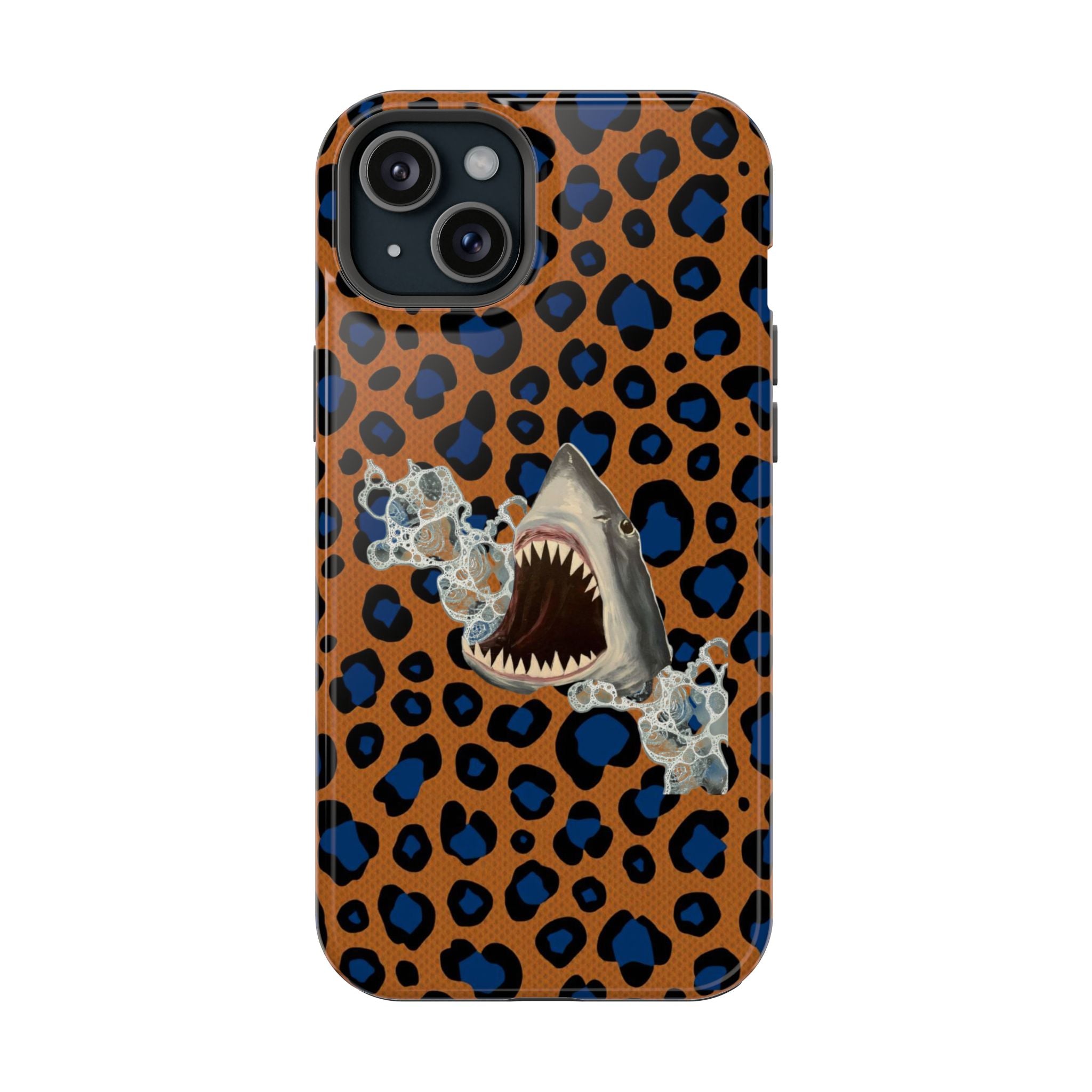 Shark Bite Leopard Print Phone Case — Magnetic Impact-Resistant
