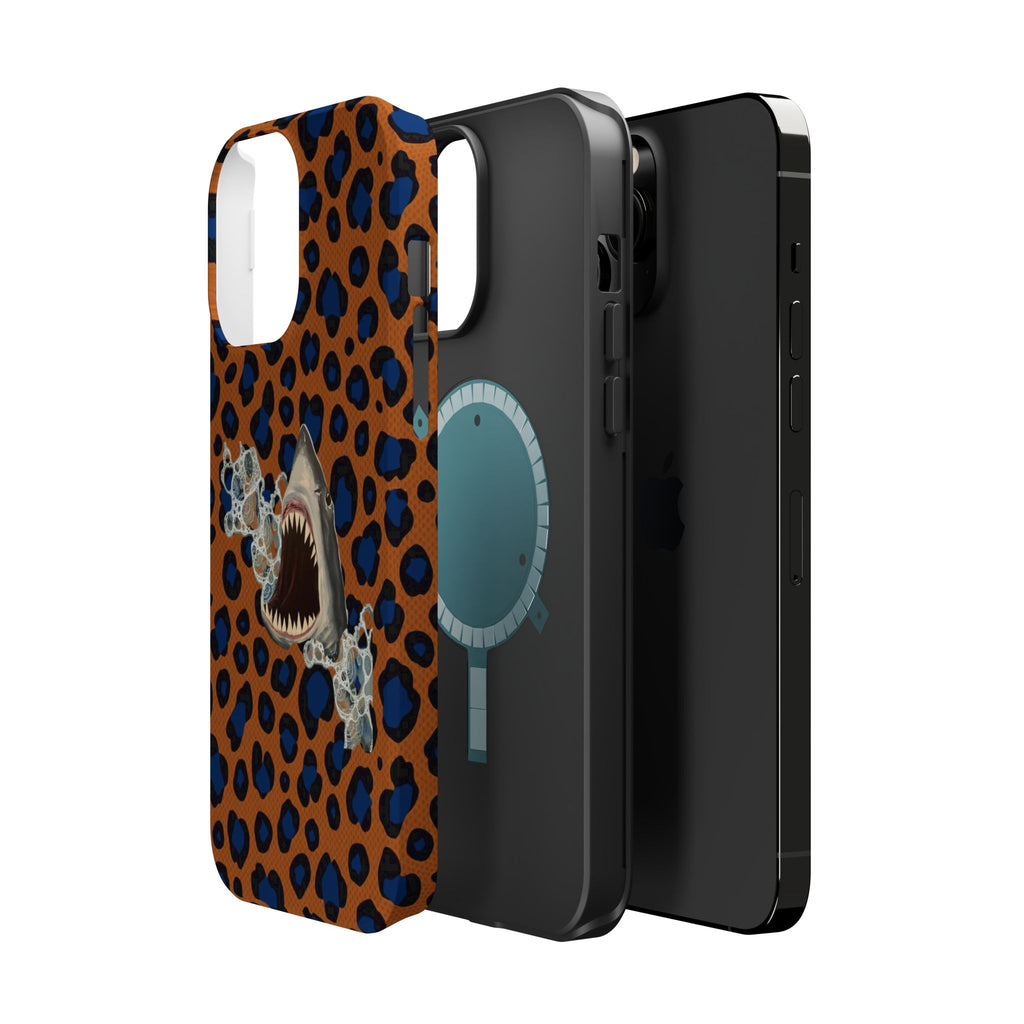 Shark Bite Leopard Print Phone Case — Magnetic Impact-Resistant