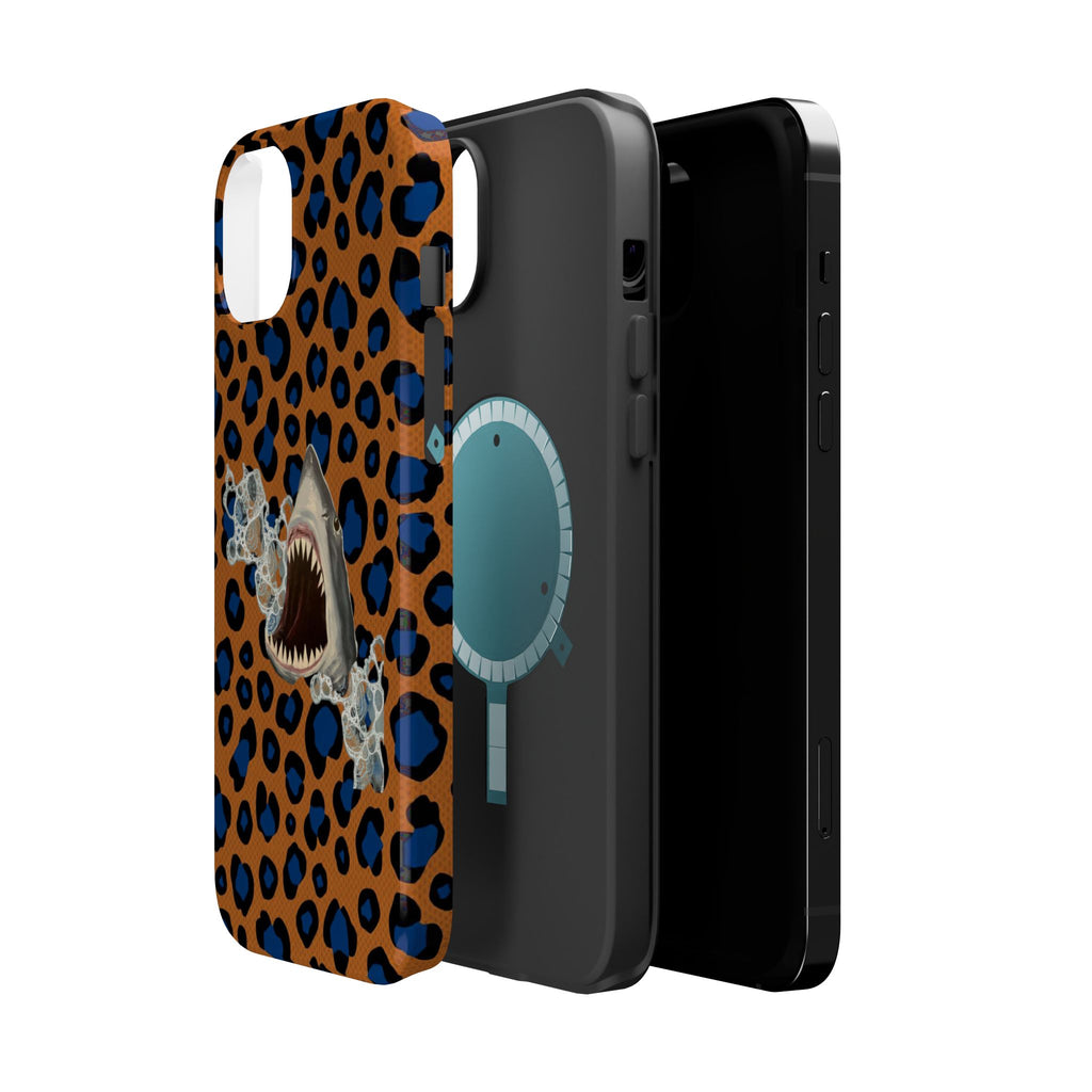 Shark Bite Leopard Print Phone Case — Magnetic Impact-Resistant
