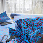 Neon 80s Blue Leopard Wrapping Paper — Bright Punk Retro Gift Wrap