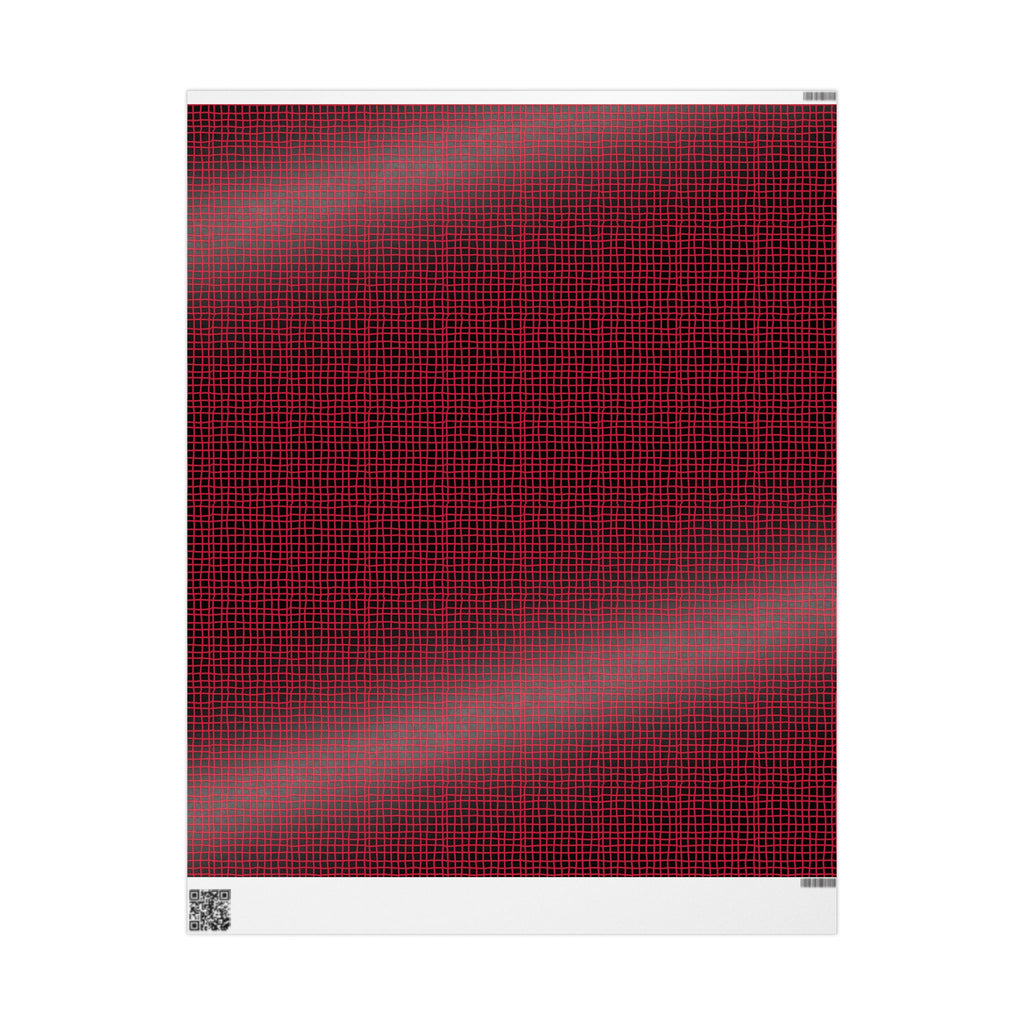 Wrapping Papers - Modern Red Woven Tread Pattern on Black Background