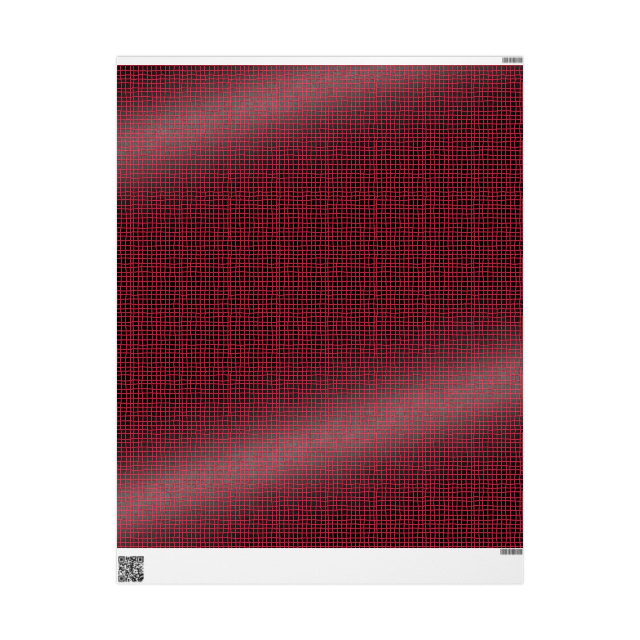 Wrapping Papers - Modern Red Woven Tread Pattern on Black Background