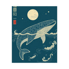 Whale Moon Poster — Rolled Nautical Art Print
