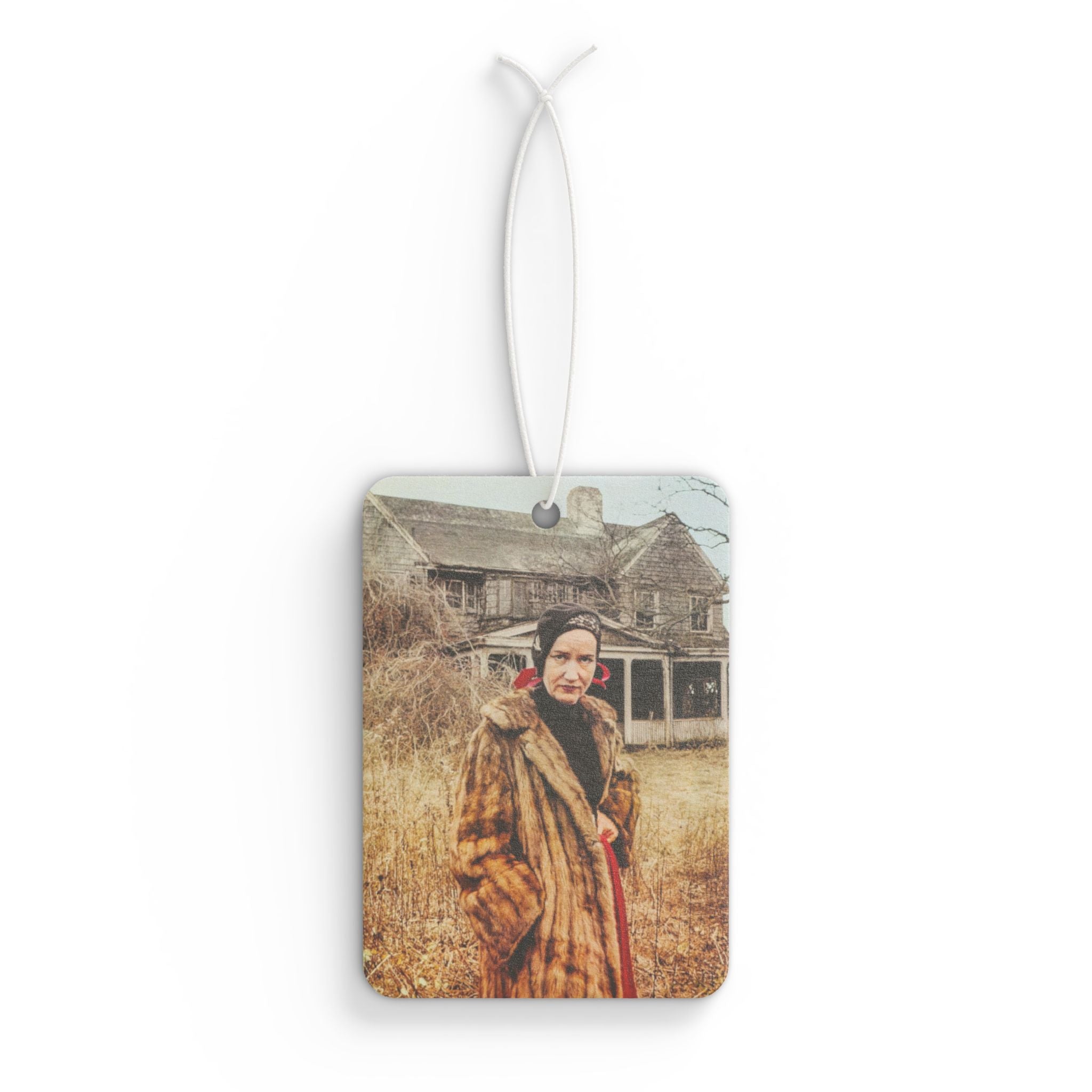 Lil Edie Beale Grey Gardens wearing her fur coat Unique Scented Car Accessory, Vintage Style Auto Freshener