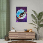 Cosmic Cat Rolled Poster - Whimsical Space Art Decor, Gift for Cat Lovers, Fun Home Wall Art, Perfect for Kids or Adults