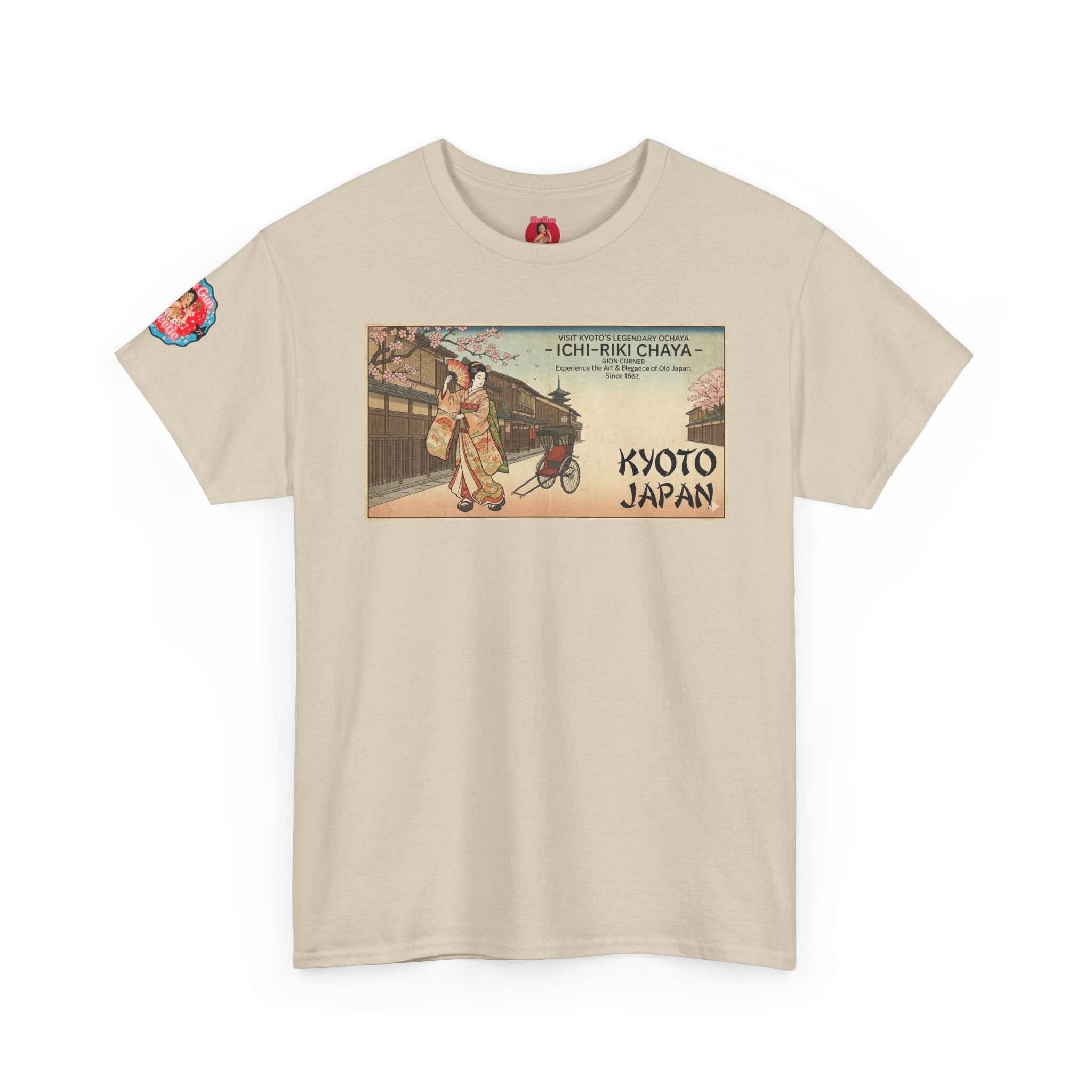 Kyoto Japan Vintage Travel Tee — Geisha District Retro Poster Design