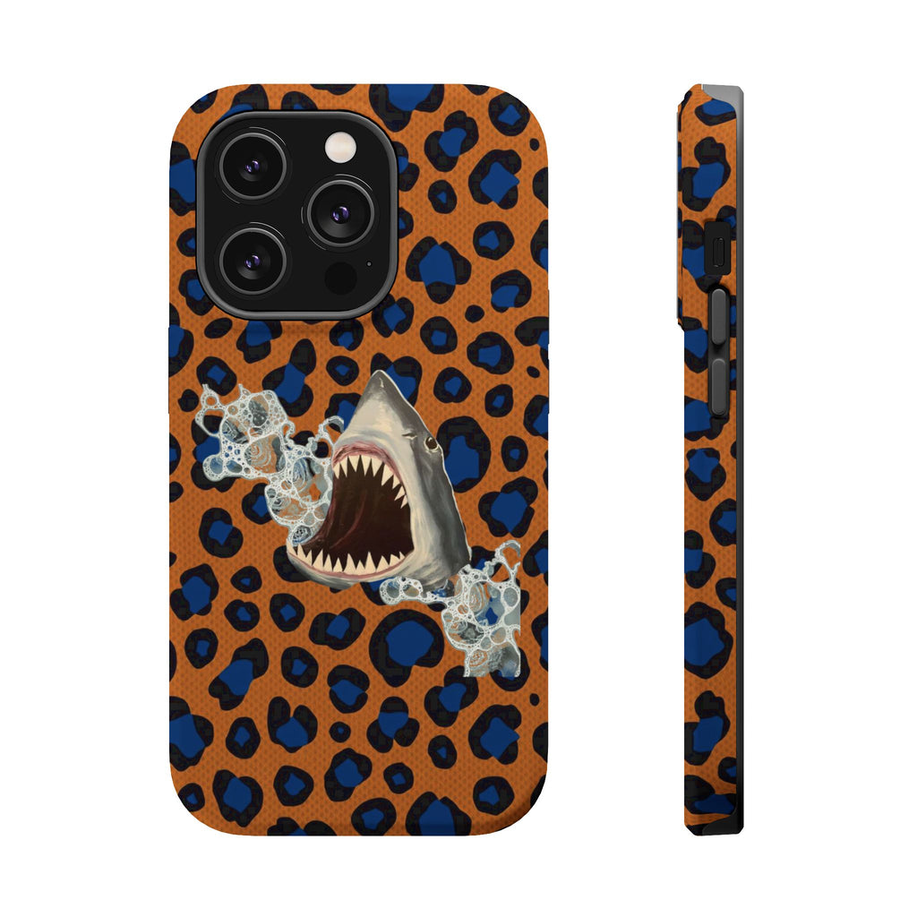 Shark Bite Leopard Print Phone Case — Magnetic Impact-Resistant