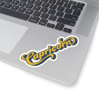 Capricorn 70s Groovy Zodiac Sticker — Retro Star Sign Kiss-Cut