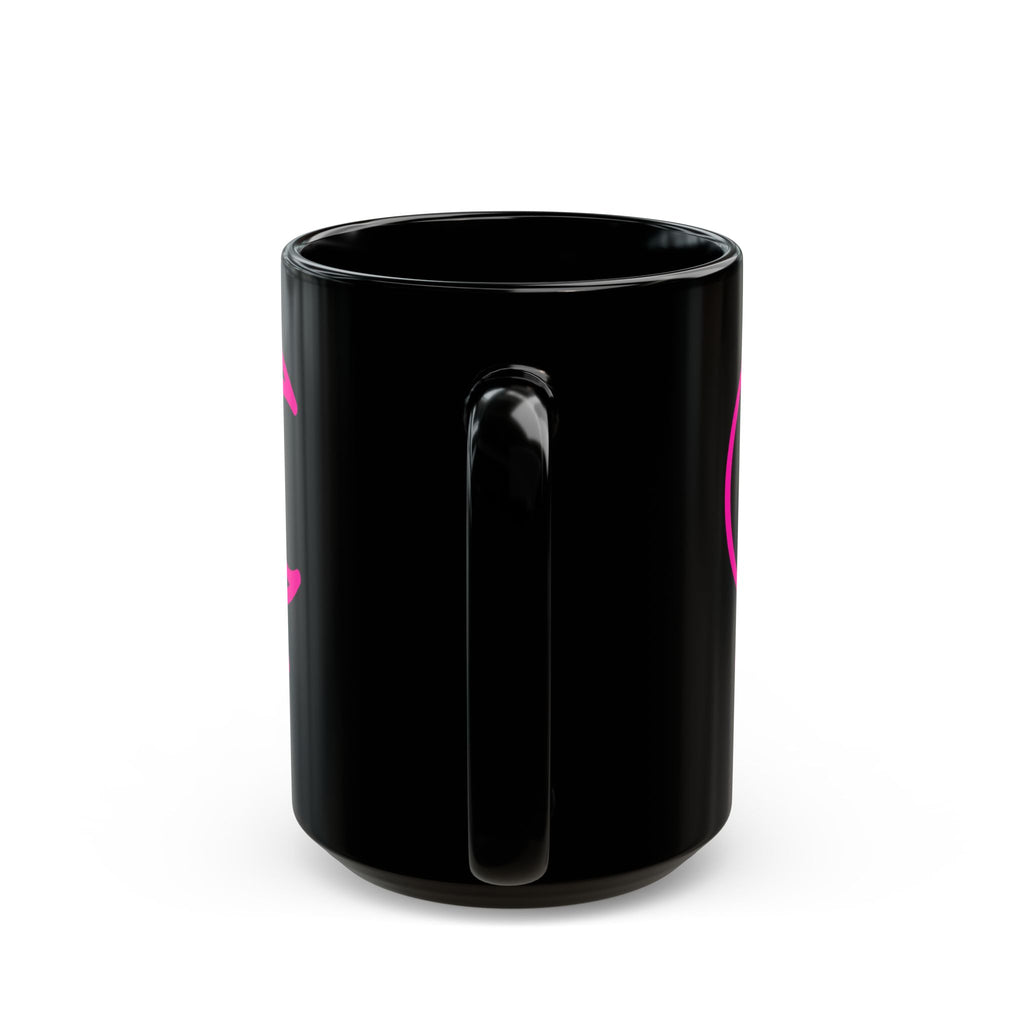 Lilith Symbol Feminist Magic Black Mug — Pink Occult Coffee Cup (11oz/15oz)