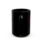 Lilith Symbol Feminist Magic Black Mug — Pink Occult Coffee Cup (11oz/15oz)