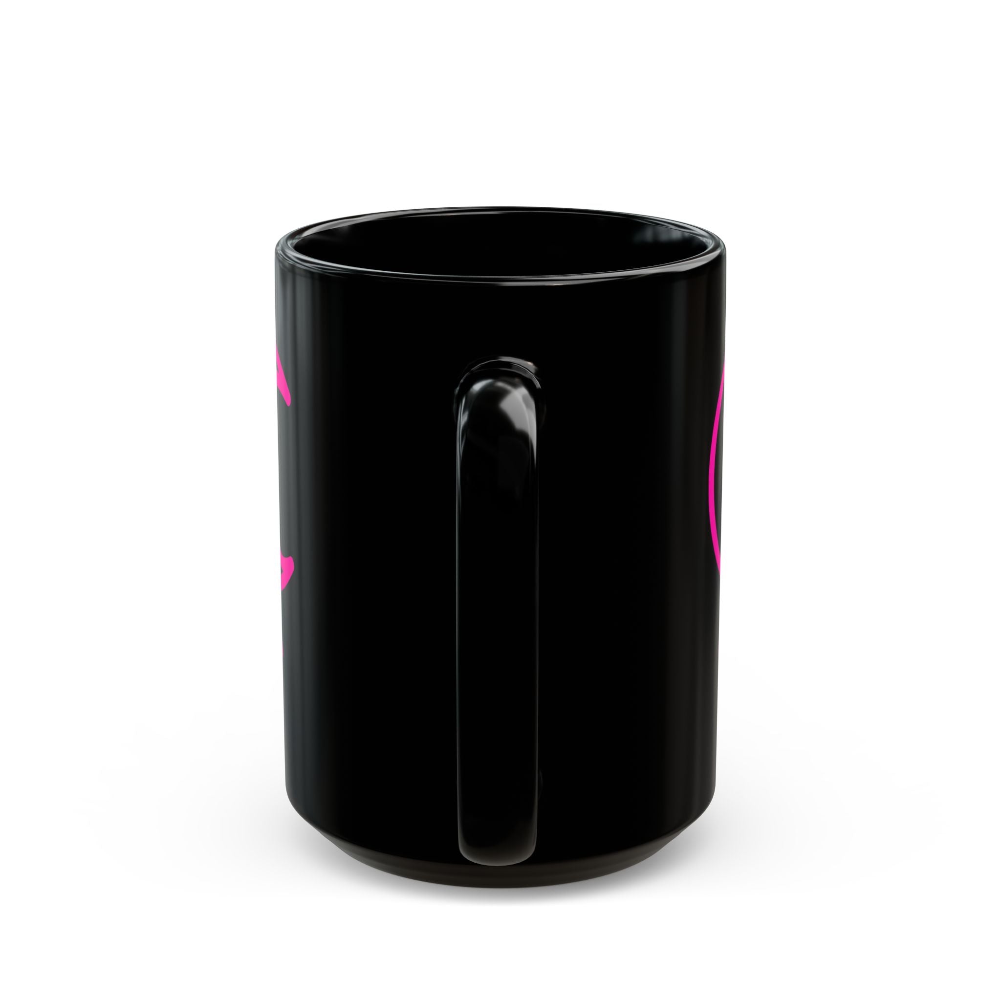 Lilith Symbol Feminist Magic Black Mug — Pink Occult Coffee Cup (11oz/15oz)