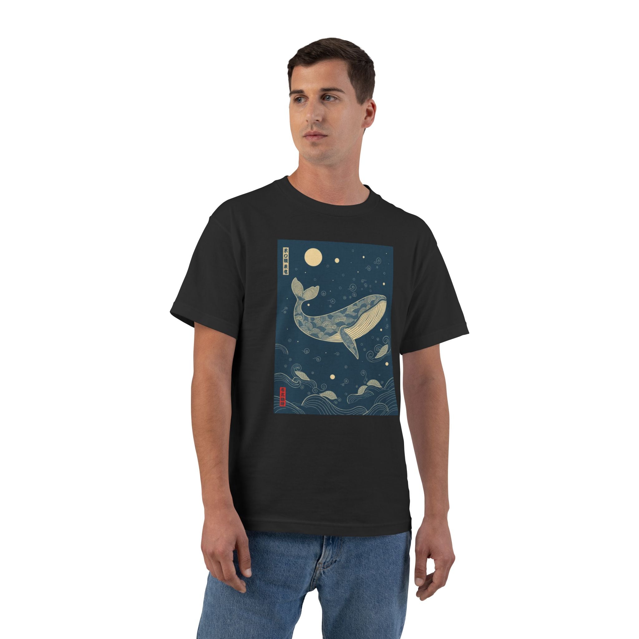 Whale Moon T-Shirt — Japanese-Inspired Ocean Art Tee