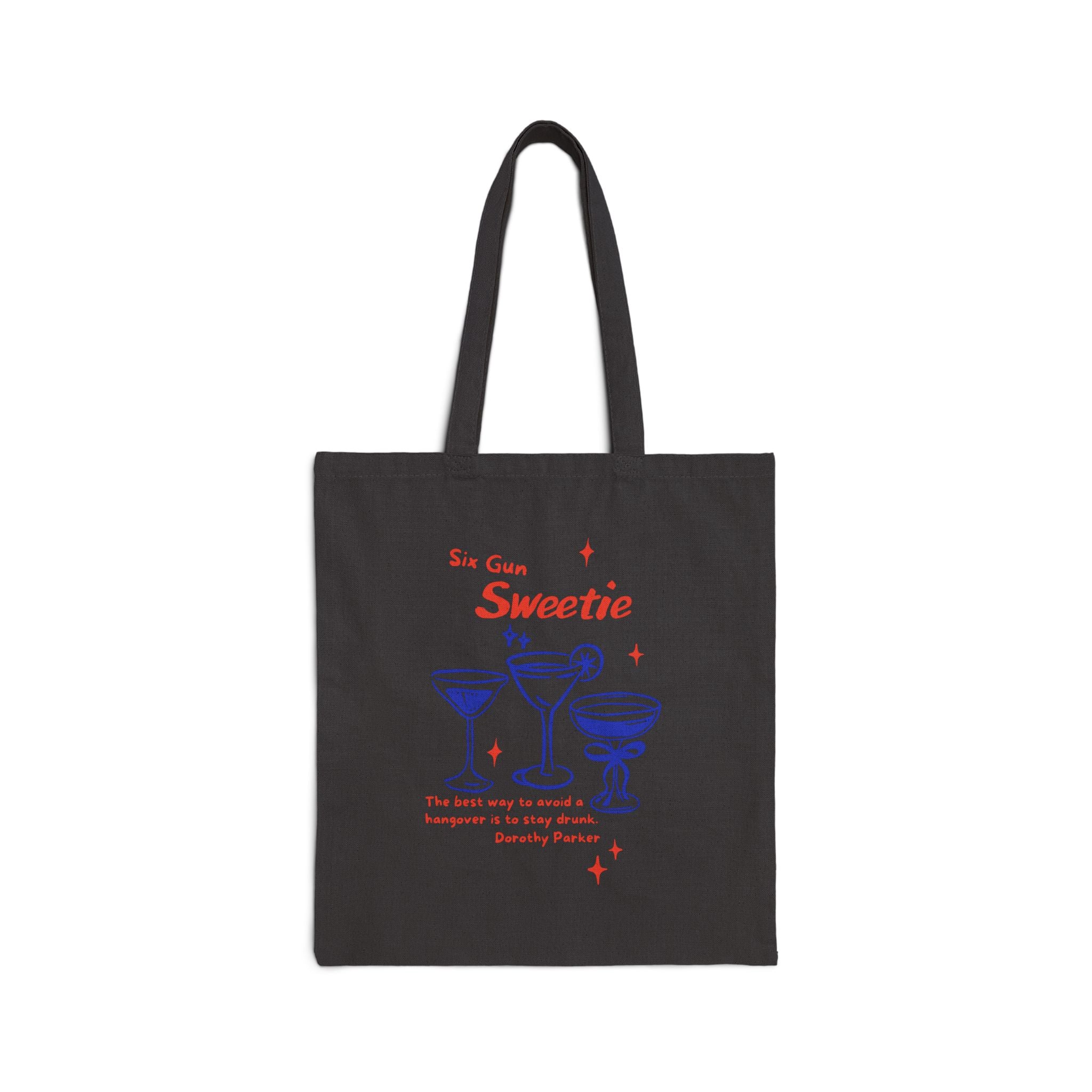 Tote Bag — "Sweetie" Retro Cocktail Illustration Cotton Canvas Tote