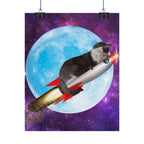 Cosmic Cat Rolled Poster - Whimsical Space Art Decor, Gift for Cat Lovers, Fun Home Wall Art, Perfect for Kids or Adults