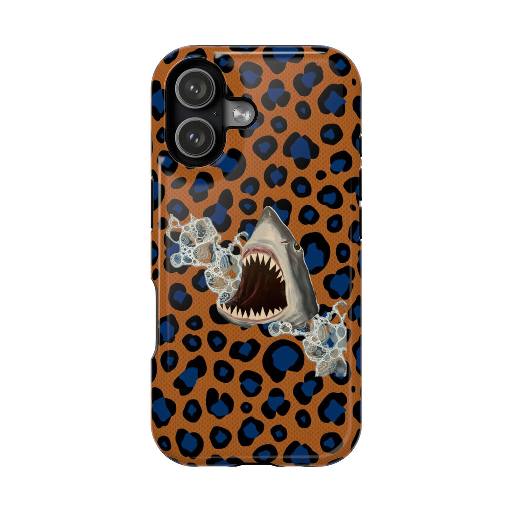 Shark Bite Leopard Print Phone Case — Magnetic Impact-Resistant
