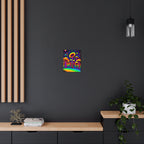 Psychedelic Mushroom Metal Art Sign — Neon Surreal Wall Decor