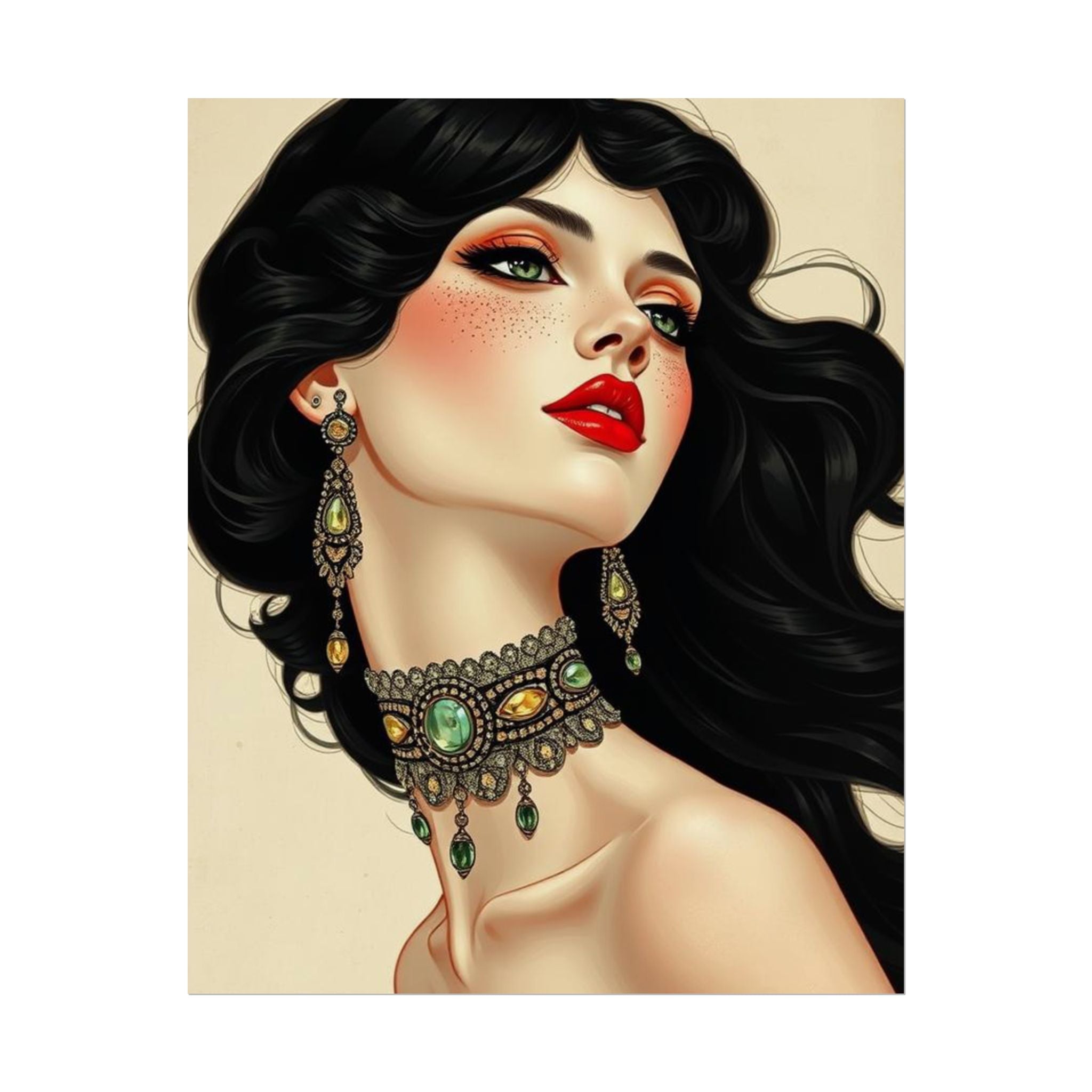 Elegant Vintage Art Rolled Posters, Bohemian Home Decor, Wall Art Prints, Fashion Illustration, Gift for Her, Art Lovers