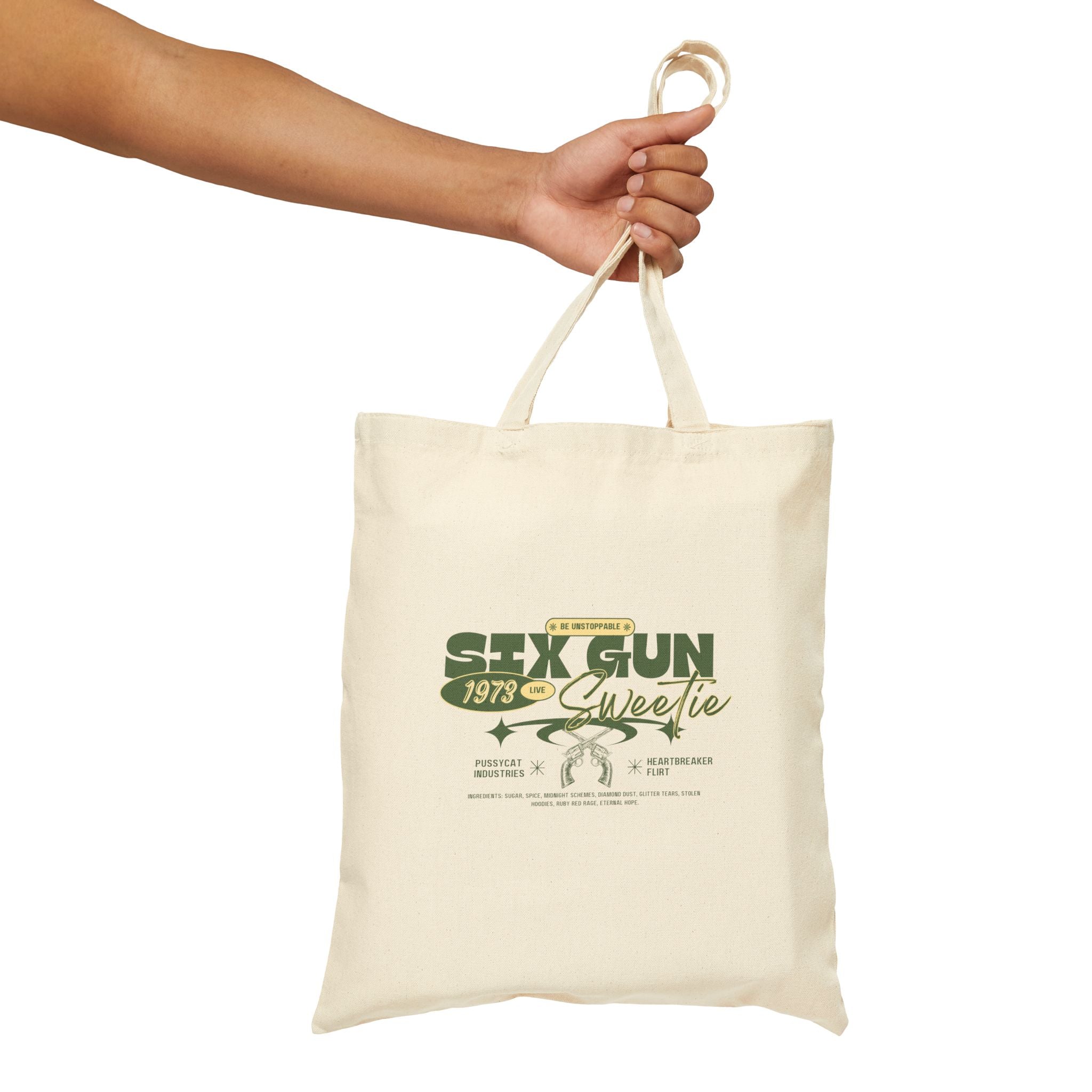 Vintage Six Gun Sweetie Tote Bag, Eco-Friendly Shopping Bag, Gift for Gun Lovers, Beach Bag, Reusable Grocery Tote