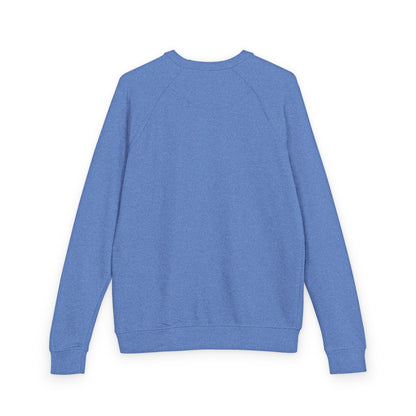 French Terry Raglan Crewneck Sweatshirt - Pink Leopard Heart Tattoo Flash Design