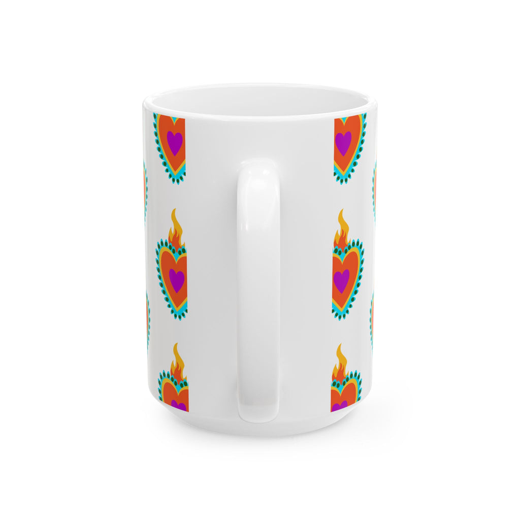 Vibrant Heart Ceramic Mug - Perfect for Coffee Lovers, Gift for Her, Housewarming, Birthday, or Celebration