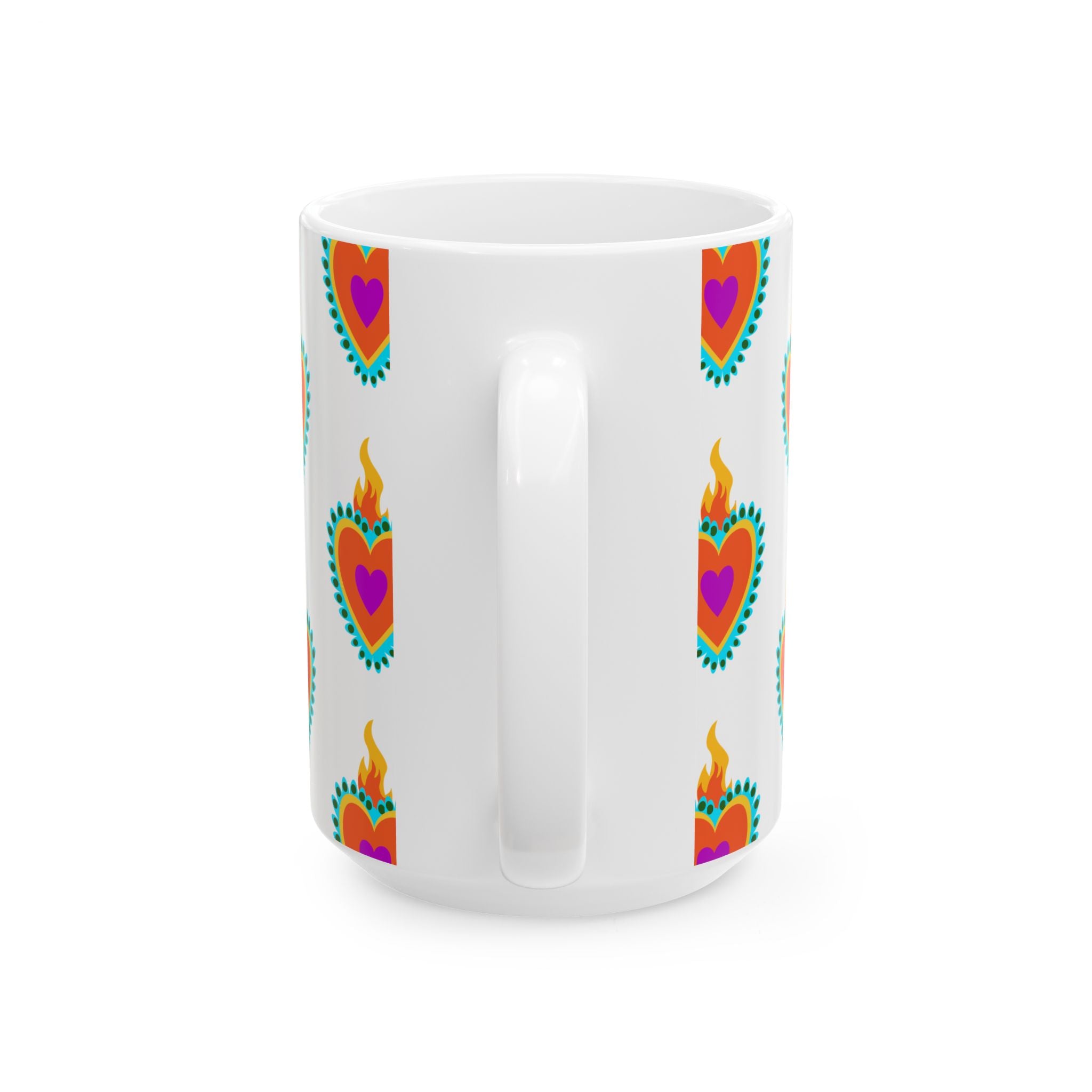 Vibrant Heart Ceramic Mug - Perfect for Coffee Lovers, Gift for Her, Housewarming, Birthday, or Celebration