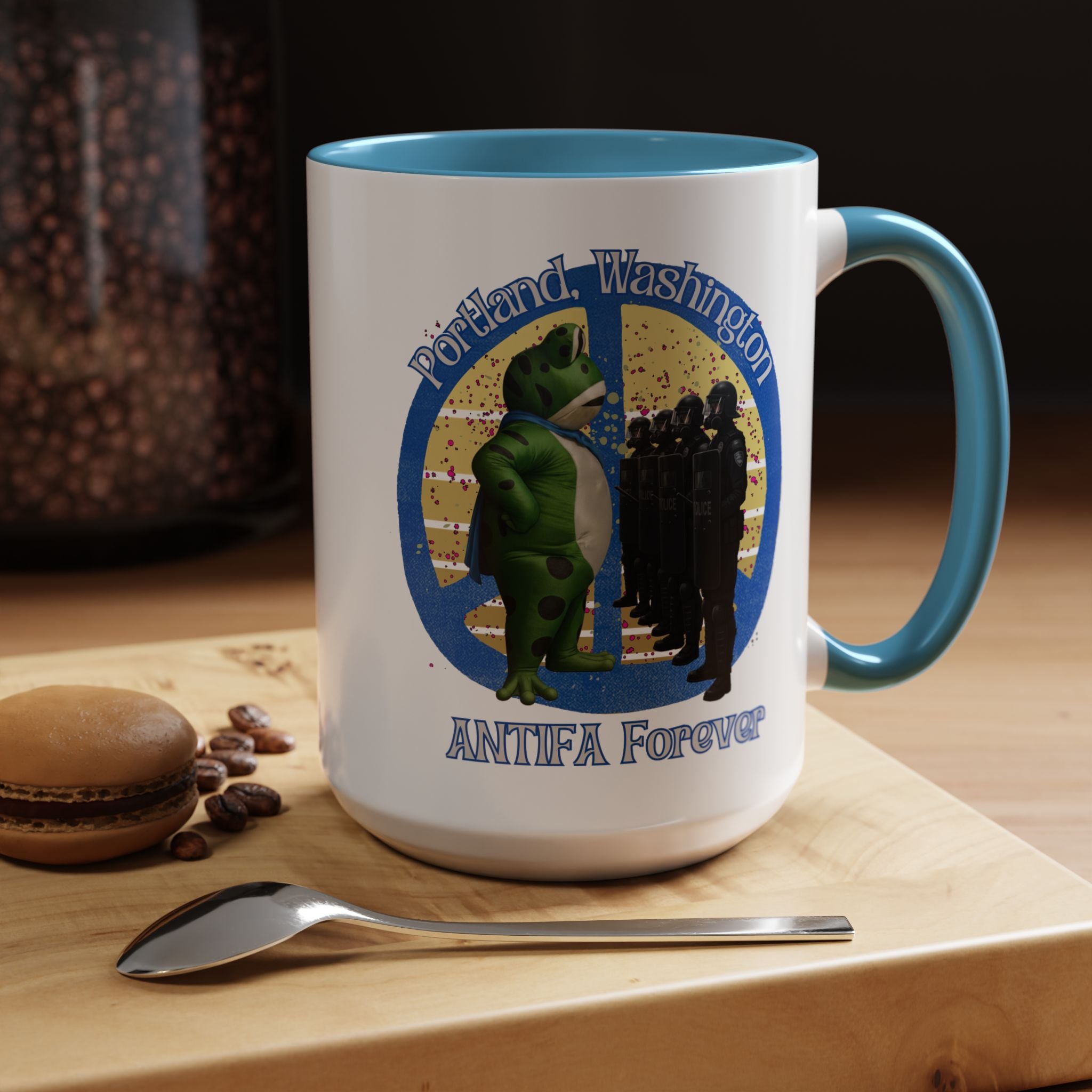 Portland-Themed Accent Coffee Mug | Fun Antifa Forever Design, Unique Gift, Coffee Lovers, Home Decor, Political Memes