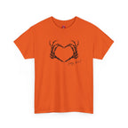 Skeleton Heart Hands Unisex Tee, Halloween Shirt, Gothic Clothing, Spooky Graphic Top, Hey Boo Halloween Costume