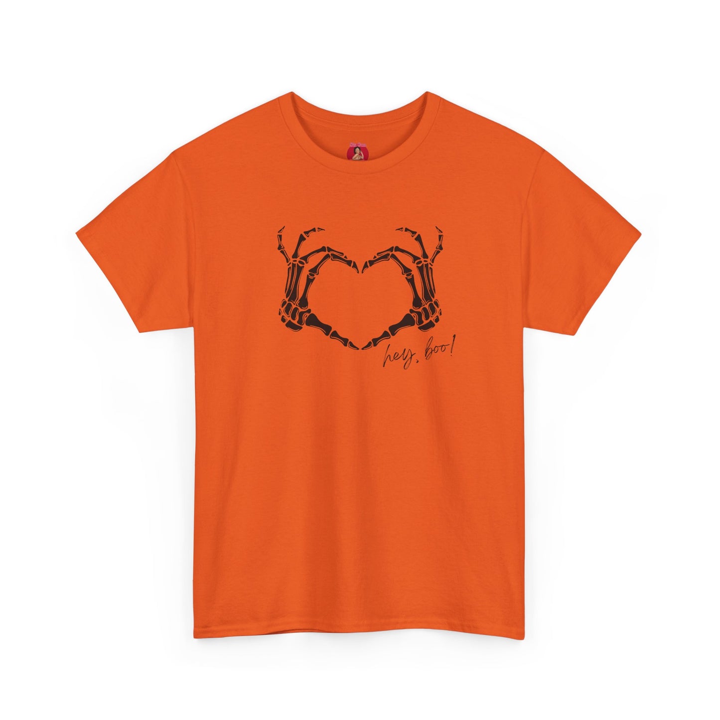 Skeleton Heart Hands Unisex Tee, Halloween Shirt, Gothic Clothing, Spooky Graphic Top, Hey Boo Halloween Costume