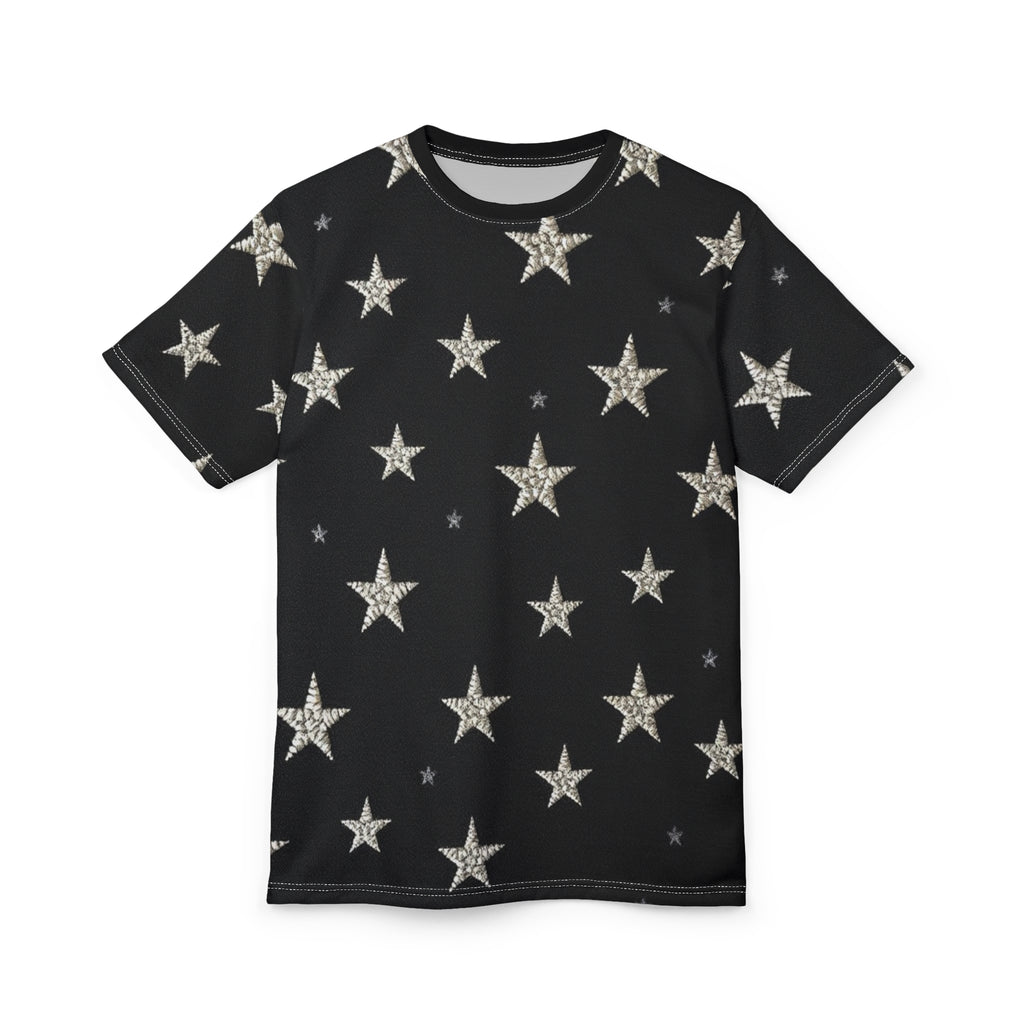 Silver Stars Unisex Tee, Cosmic Graphic Shirt, Starry Night Apparel, Fashionable T-Shirt, Unique Gift for Stargazers