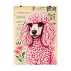 Whimsical Dog Art Print, Pink Poodle Poster, Cute Decor, Pet Lover Gift, Wall Art, Home Decoration