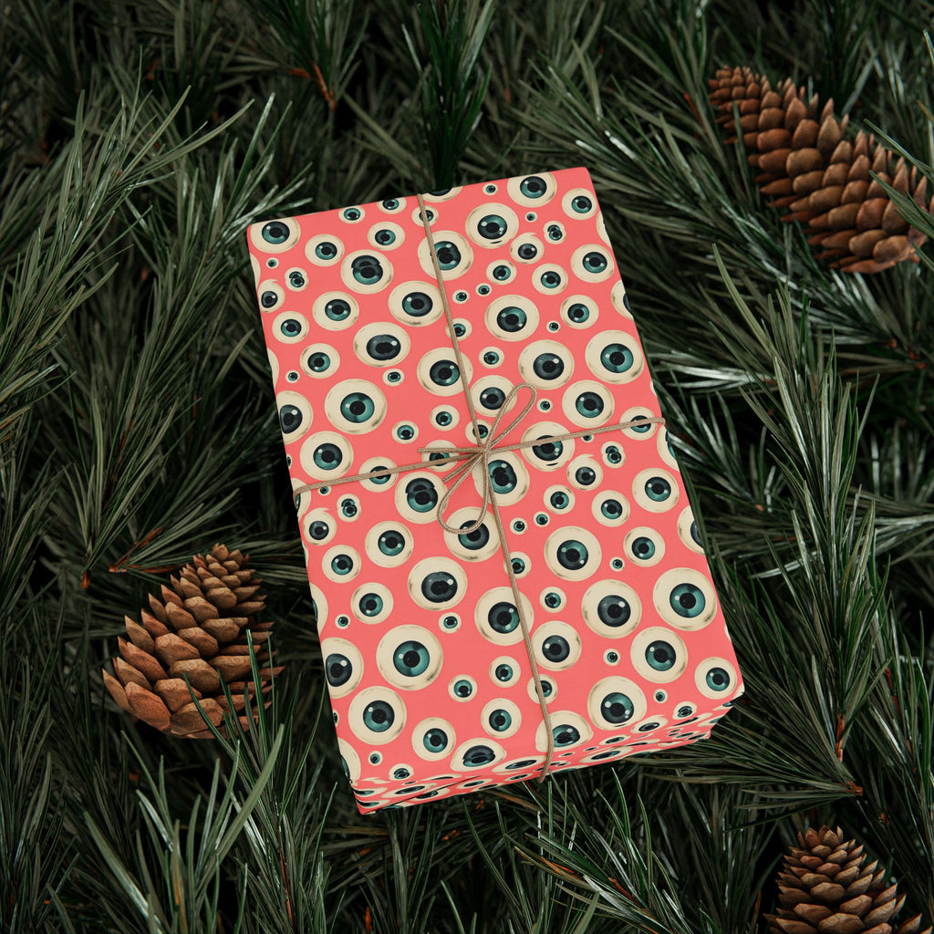 Eyeball Pattern on Pink Background, Unusual Punk Gift Wrap, Alternative Gift Wrap, Unique Wrapping Paper, Quirky
