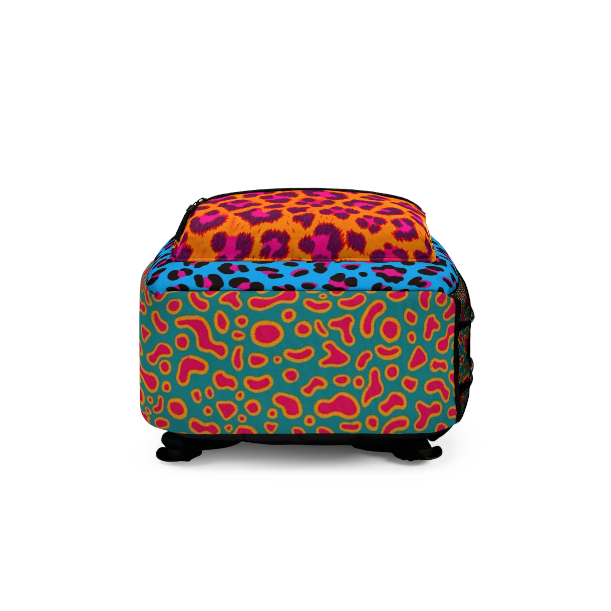Vibrant Neon Leopard Print Backpack – Colorful Animal Print School Bag