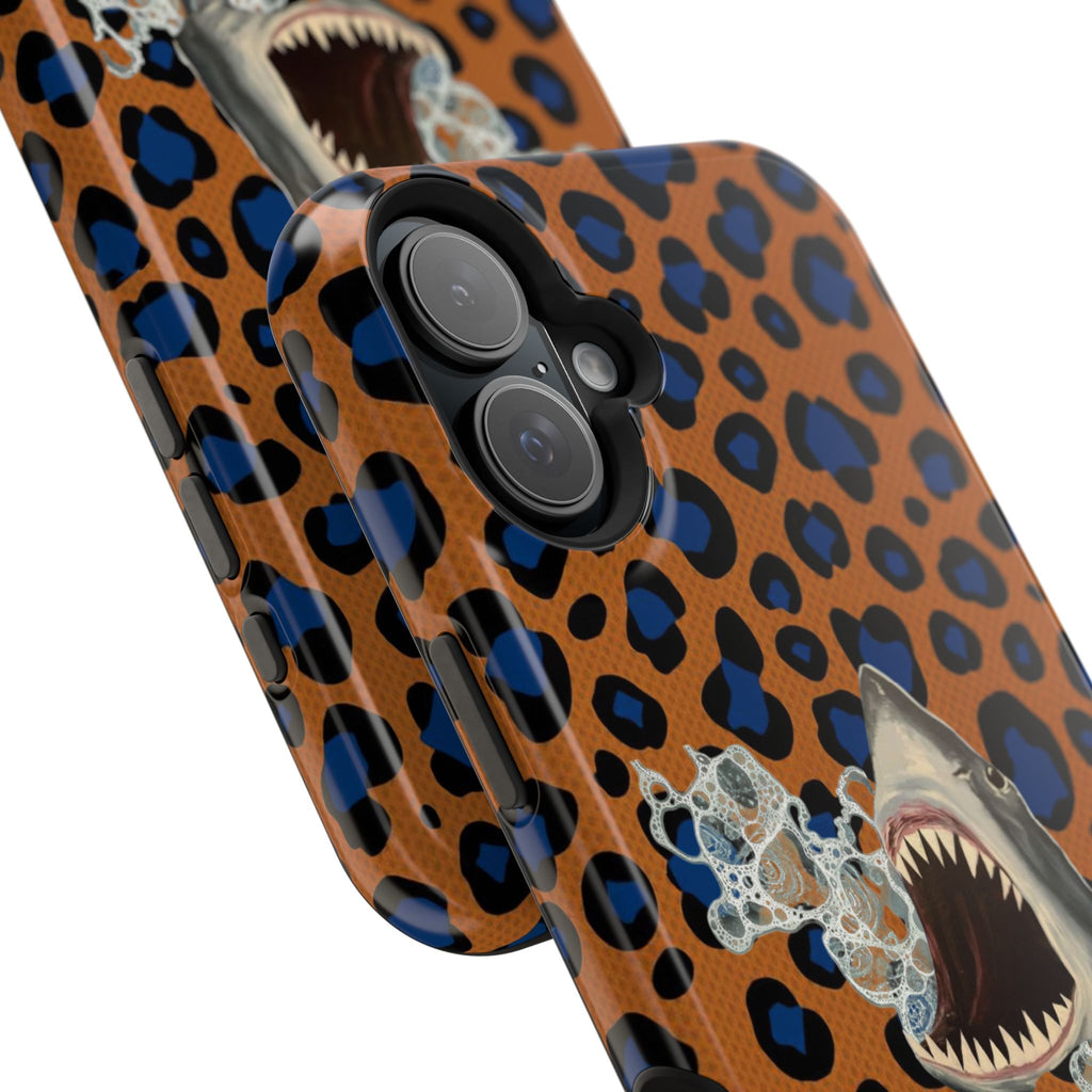 Shark Bite Leopard Print Phone Case — Magnetic Impact-Resistant