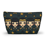 Whimsical Doll Head Accessory Pouch, Cute Makeup Bag, Starry Character Pouch, Gift for Her, Fun Travel Organizer