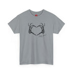 Skeleton Heart Hands Unisex Tee, Halloween Shirt, Gothic Clothing, Spooky Graphic Top, Hey Boo Halloween Costume