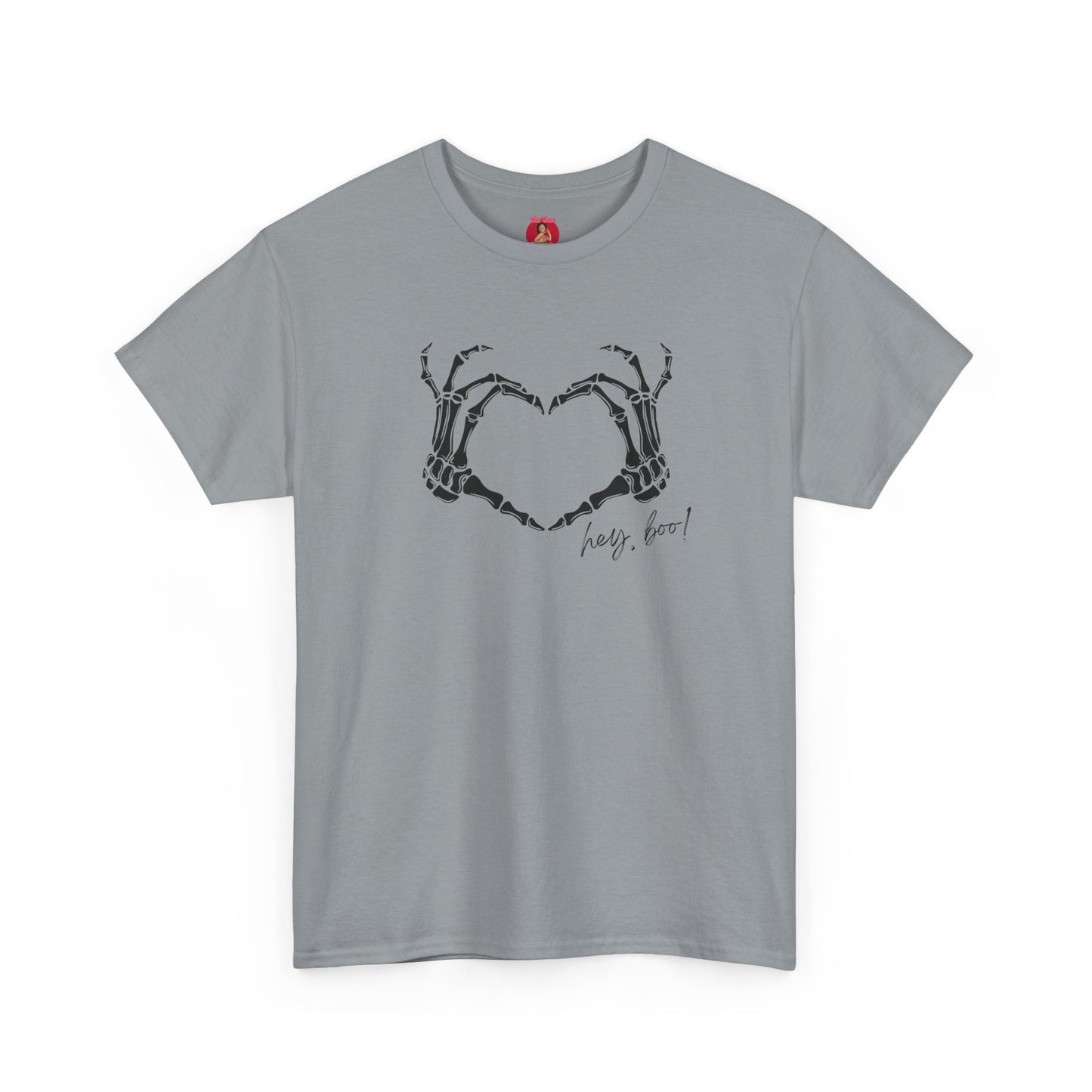 Skeleton Heart Hands Unisex Tee, Halloween Shirt, Gothic Clothing, Spooky Graphic Top, Hey Boo Halloween Costume