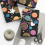 Space Planet Gift Wrap Paper — Colorful Solar System Wrapping Sheets for Kids’ Birthdays & Holidays