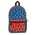 Vibrant Neon Leopard Print Backpack – Colorful Animal Print School Bag