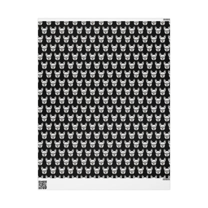 Wrapping Papers, Black French Bulldog Head Pattern Gift Wrap, Dog Lover Presents, Holiday Decor, Birthday Gift Wrap, DIY Crafts