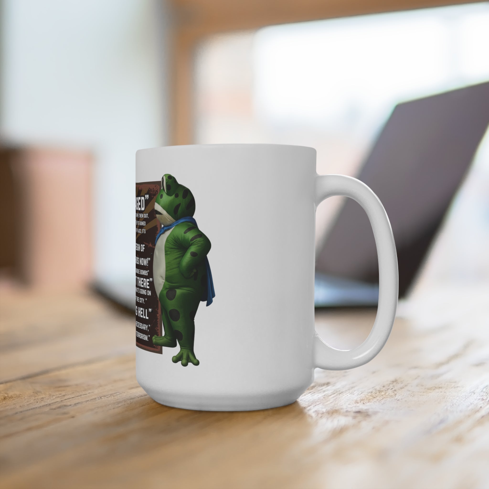 Mug 15oz Portland Peace Frog Anti Fascist Democracy Immigrant Communities