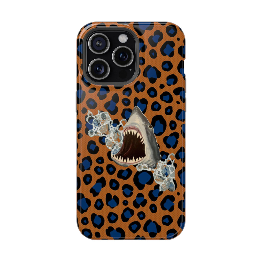 Shark Bite Leopard Print Phone Case — Magnetic Impact-Resistant